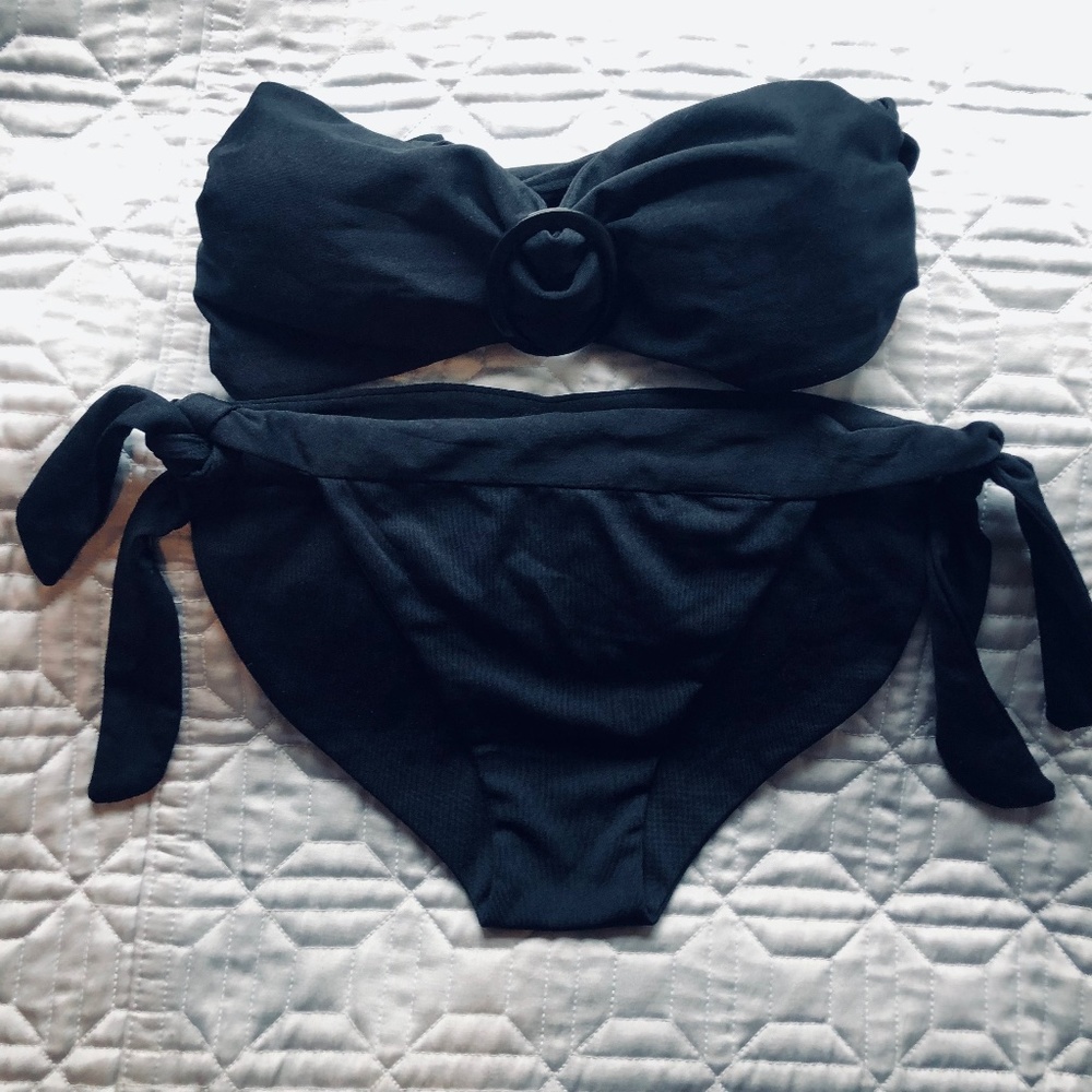 NWOT Black Bandeau Bikini